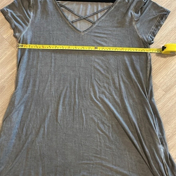 Umgee Women Midi Dress 1XL Grey Distressed Bohemian Contemporary Preppy - Picture 10 of 13